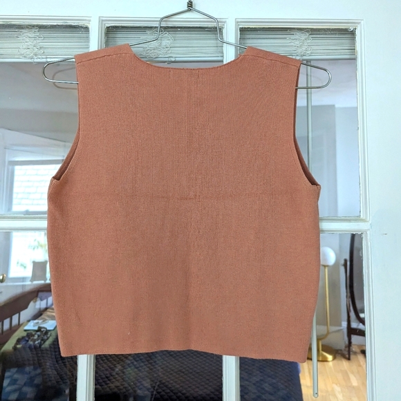 Mauve Knit V Neck Business Casual Vest - Picture 3 of 3